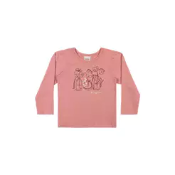 Blusa Infantil Menina Flores Com Brilho Elian Rosa