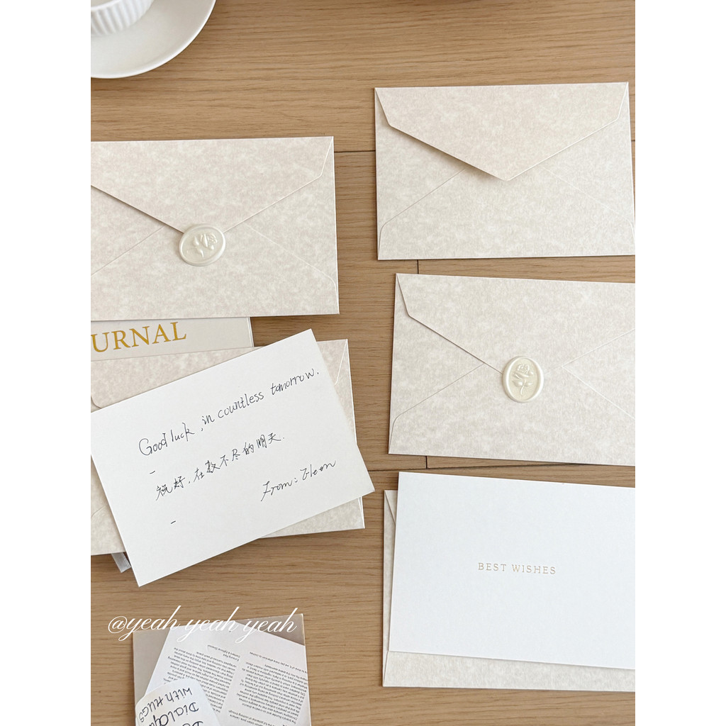 Simples Retro Envelope carta conjunto de papel dia dos namorados manuscrito carta de amor cartão de aniversário laca de 