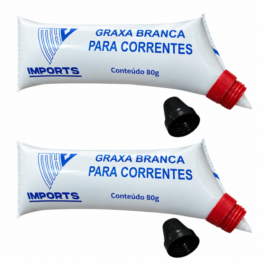 2x Unidade Graxa Lubrificante Para Corrente De Transmissão Branca 80g — imagem 2 de 2