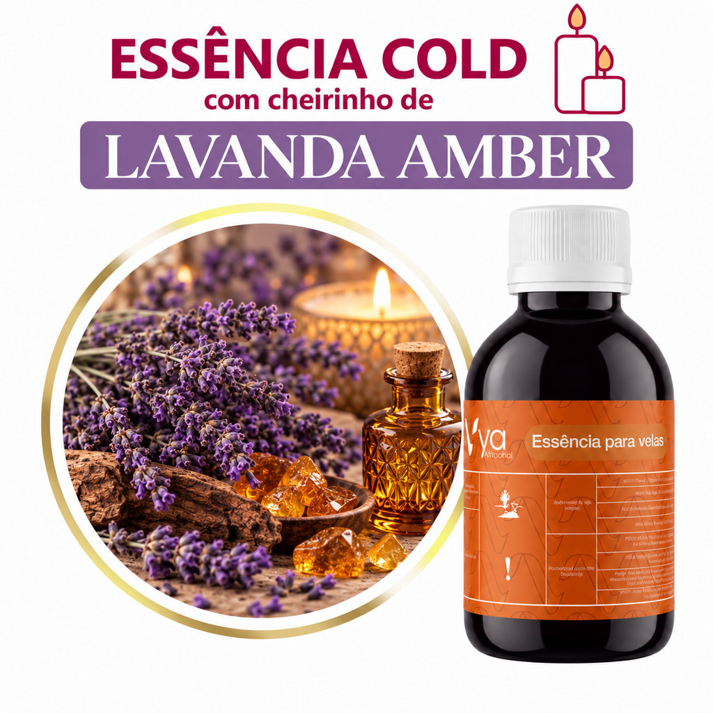 Essência Concentrada para Velas Lavanda Amber Premium 100g Aroma Floral e Sofisticado Fragrância para Velas Artesanais e
