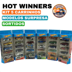 Kit 5 Carrinhos Hot Winners Surpresa Modelos Sortidos Enviado Aleatório Carro Brinquedo Infantil Presente crianças