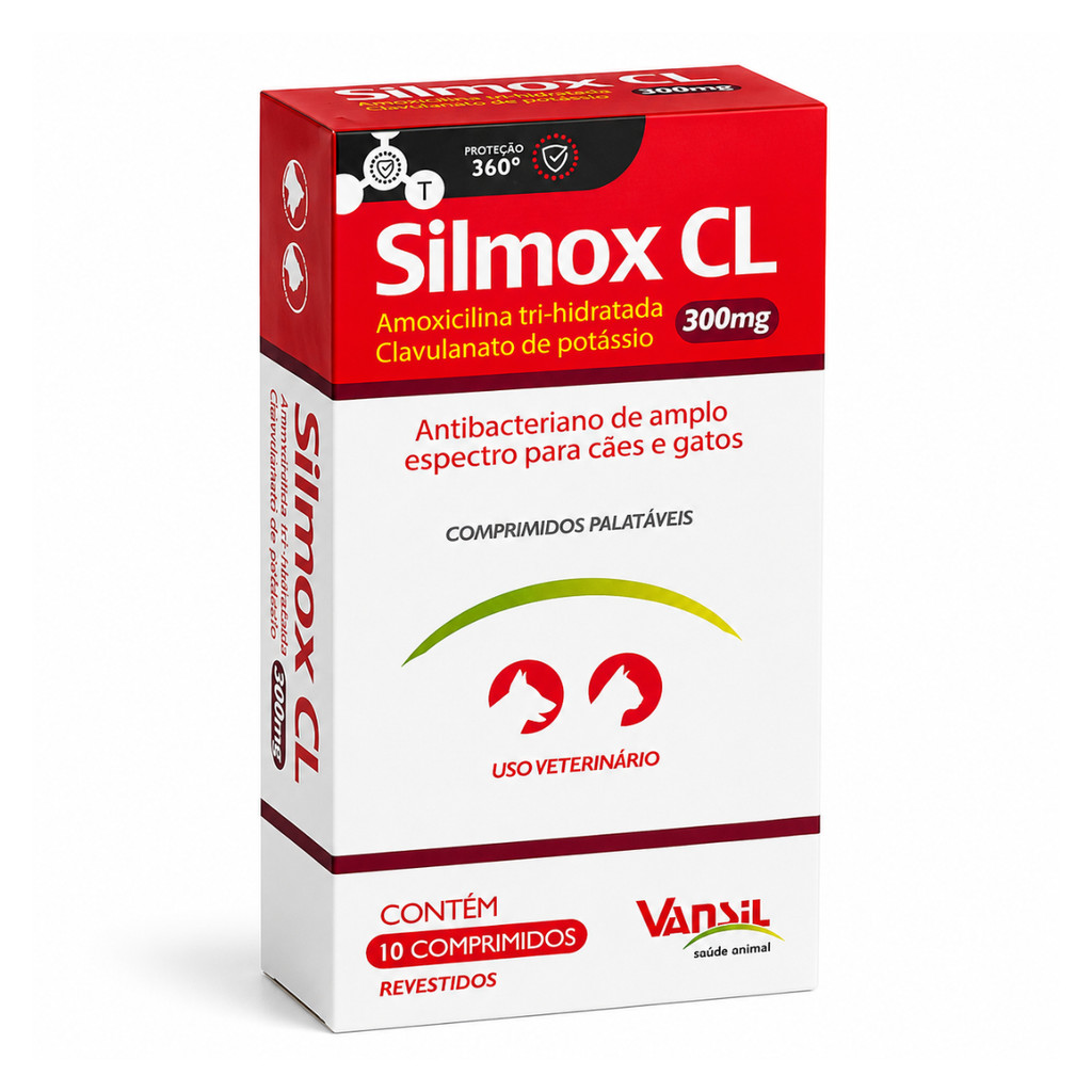 Silmox CL 300mg para Cães e Gatos 10 Comprimidos Vansil