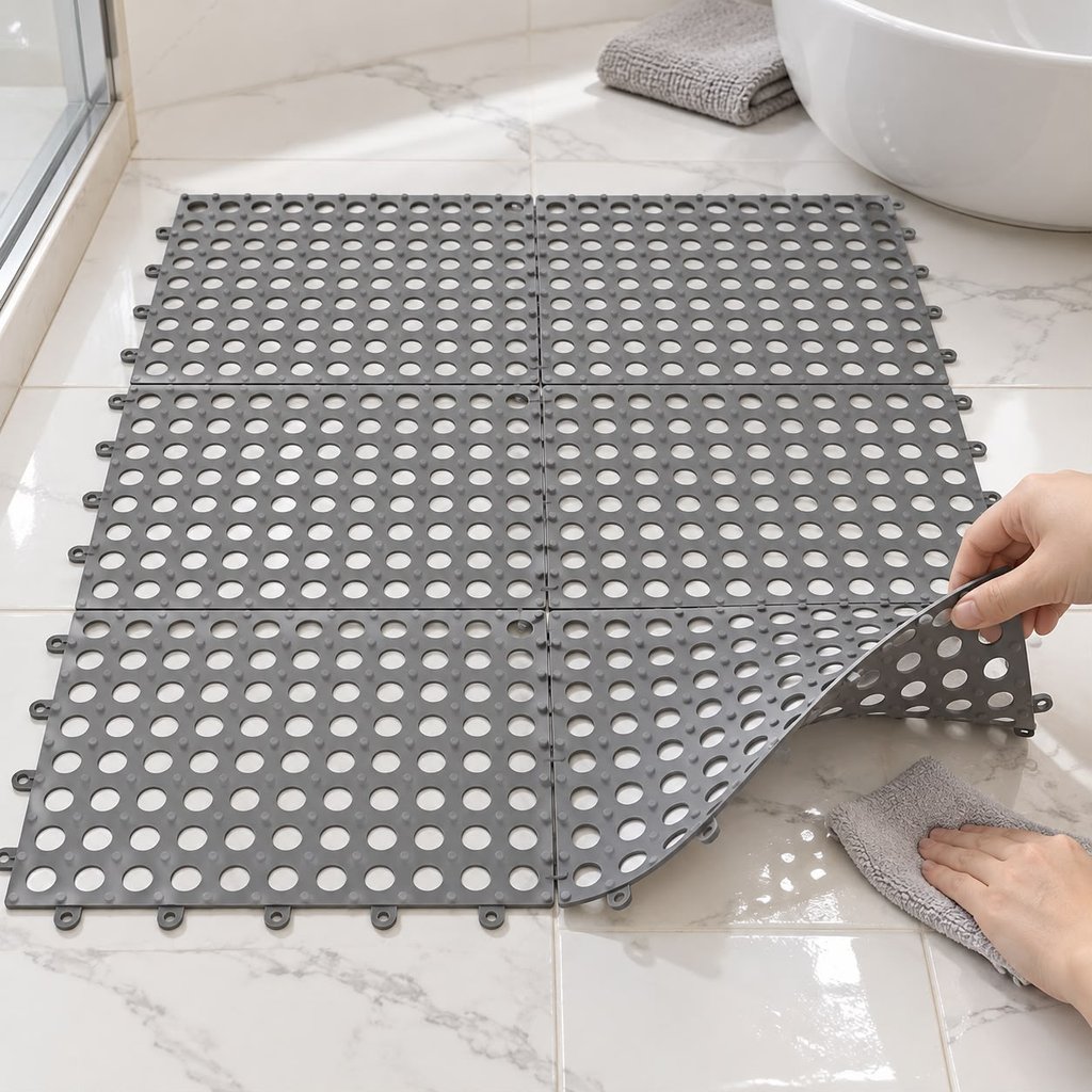 Kit Com 3 / 6 Tapete Box Banheiro Antiderrapante Modular 30x30 cm - Ideal Para Banheiro Sauna