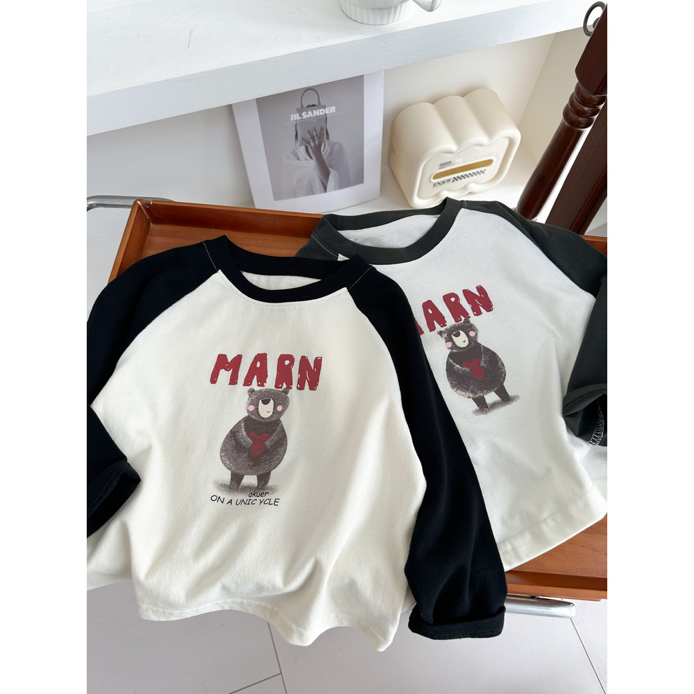 Crianças puro algodão de manga comprida camiseta moda crianças médias puro algodão macio fino camisa de fundo menino dos