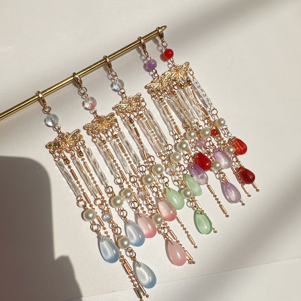 Frete grátis produto Semi-acabado borla pingente imprensa lapela passo agitando Hanfu Hairpin fã pingente estilo chinês 
