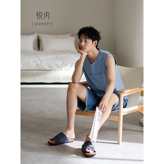 Yue pijamas internos masculinos verão verão verão puro algodão sem mangas colete Shorts Loungewear masculino Plus Size t