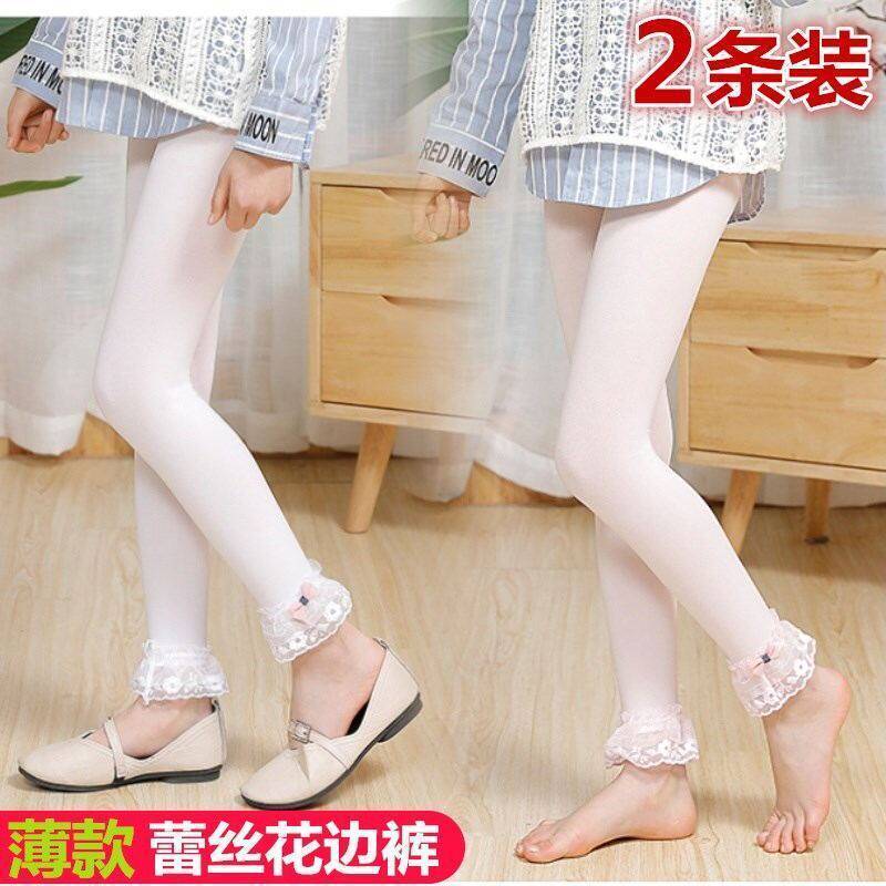 Primavera outono verão crianças meia-calça estilo fino bebê Leggings tornozelo comprimento meninas meias de dança branca