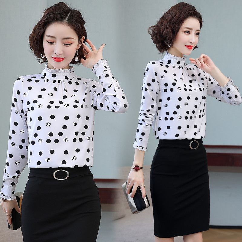Camisa feminina 2024 início da primavera novo Chiffon fino de manga comprida verão versão coreana magro-ajuste elegante 