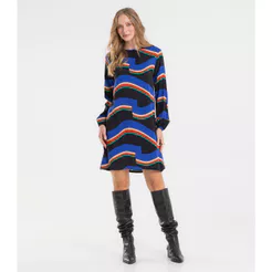 Vestido Curto Feminino Manga Longa Rovitex Preto