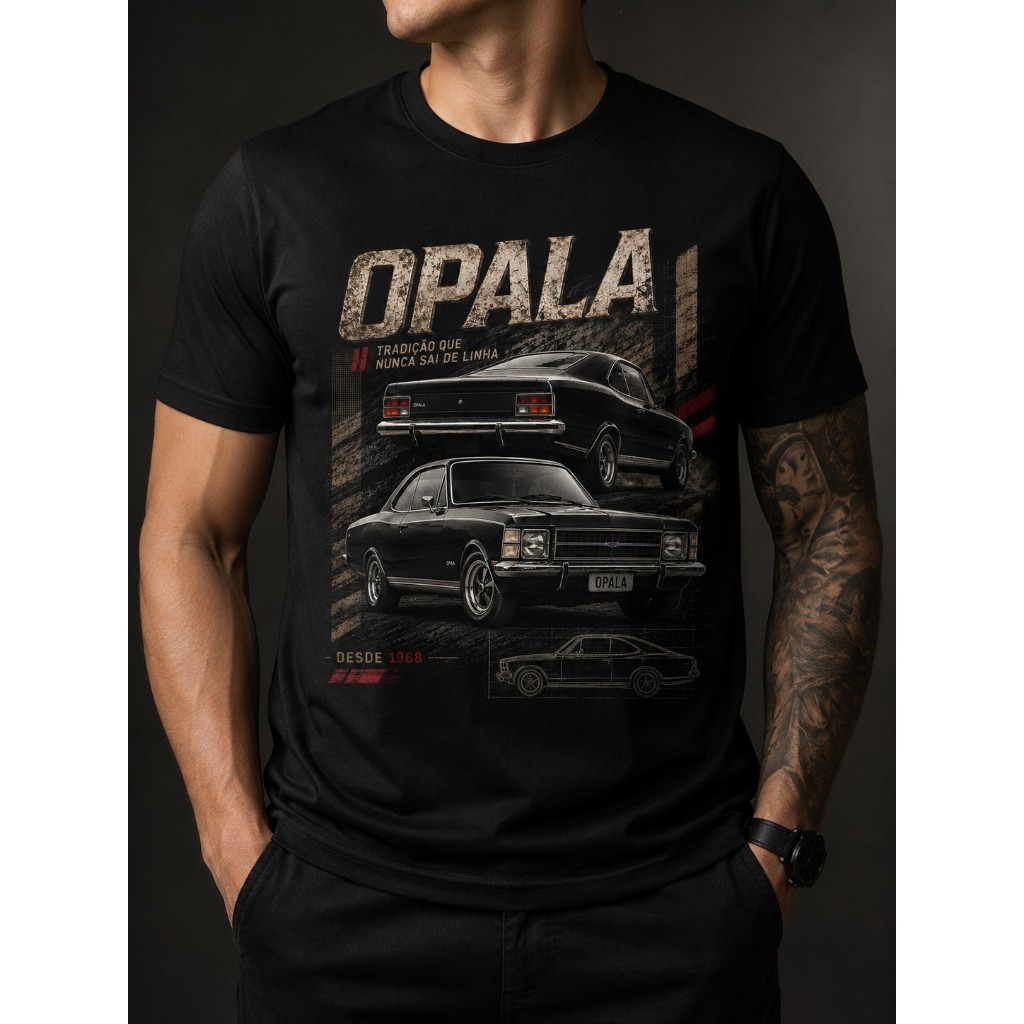 Camiseta Masculina Opala Clássico Vintage Carros Antigos 100% Algodão Premium