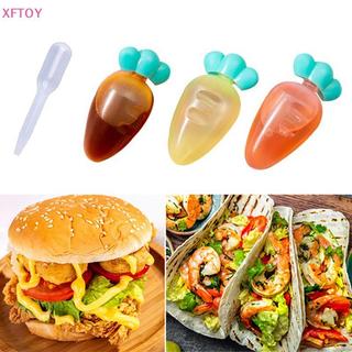 XFTOY 3/4 Pçs Mini Condimento Squeeze Garrafa Salada Molho Ketchup Jar Recipiente Plástico Portátil Lancheira Quente