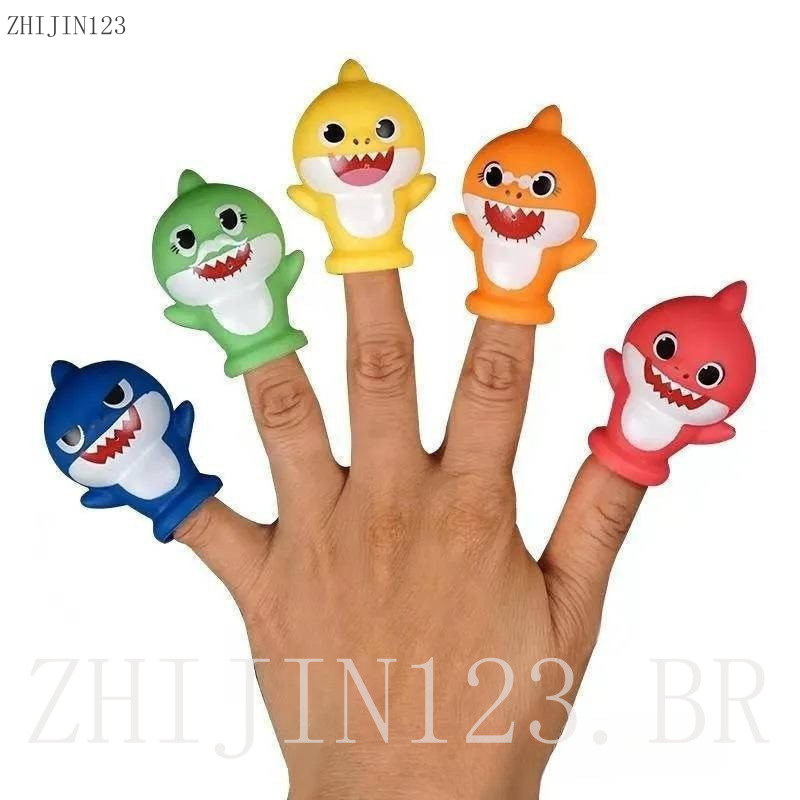 5pcs Brinquedos de Família de Tubarão Bebê Fantoches de Dedo Aniversário para Recém-Nascidos para Crianças