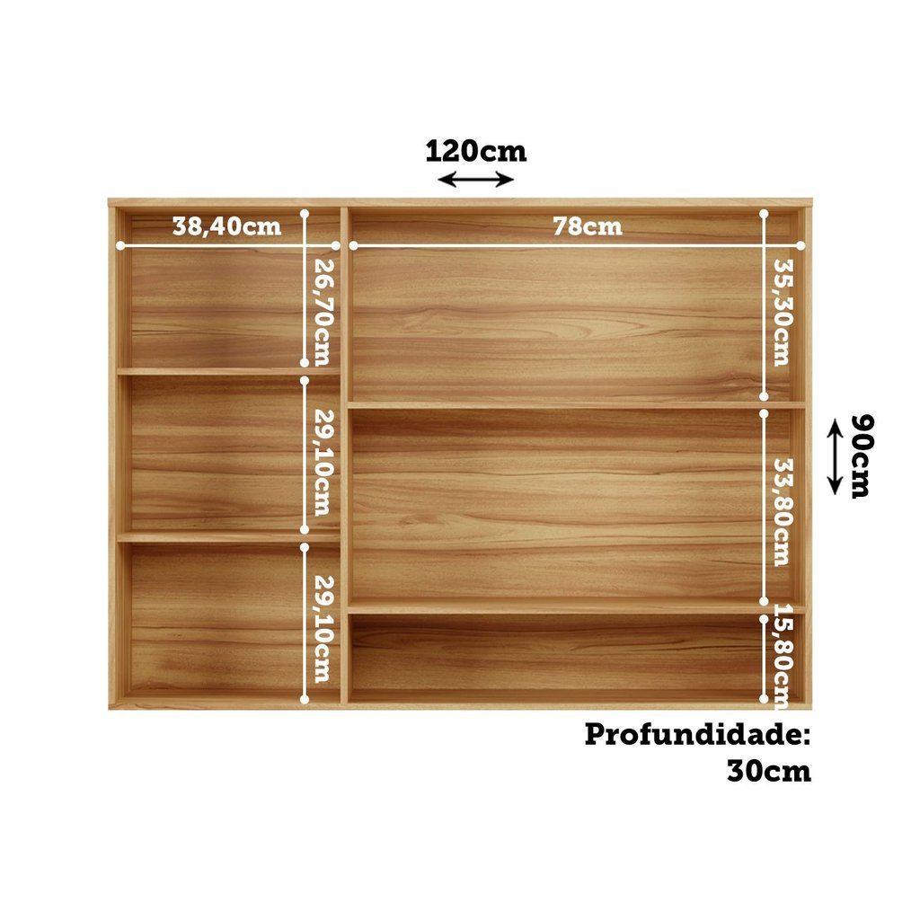 Armário Aéreo de Cozinha 120cm com 3 Portas Vidro Reflecta e Nicho 100% MDF Itália Espresso Móveis Bege/Amêndoa/Off · foto 2