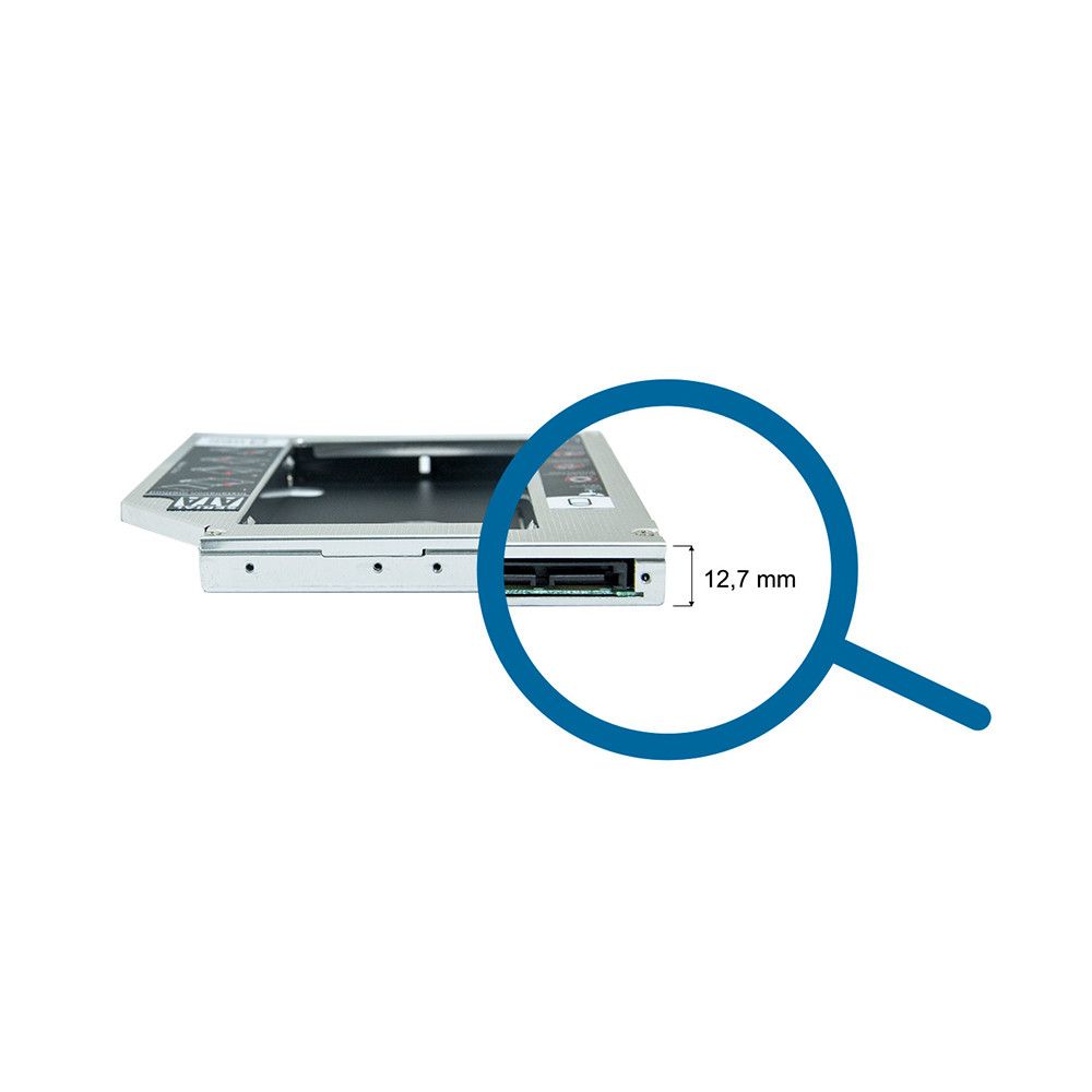 Adaptador Dvd P/ Hd Ou Ssd Sata Notebook Drive Caddy 12,7mm · foto 2