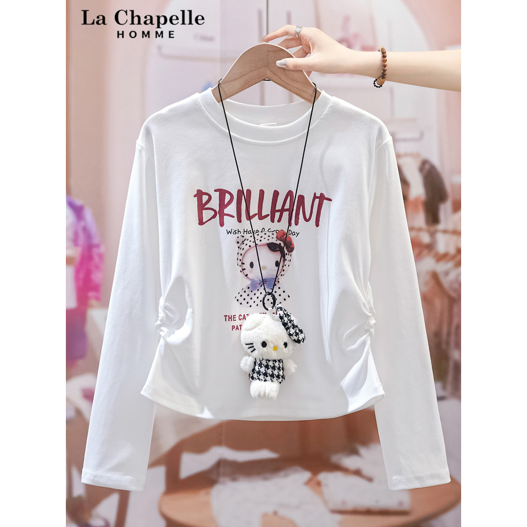 Lasherbell roupas infantis meninas manga comprida camiseta primavera outono 2026 novo estilo impressão dos desenhos anim
