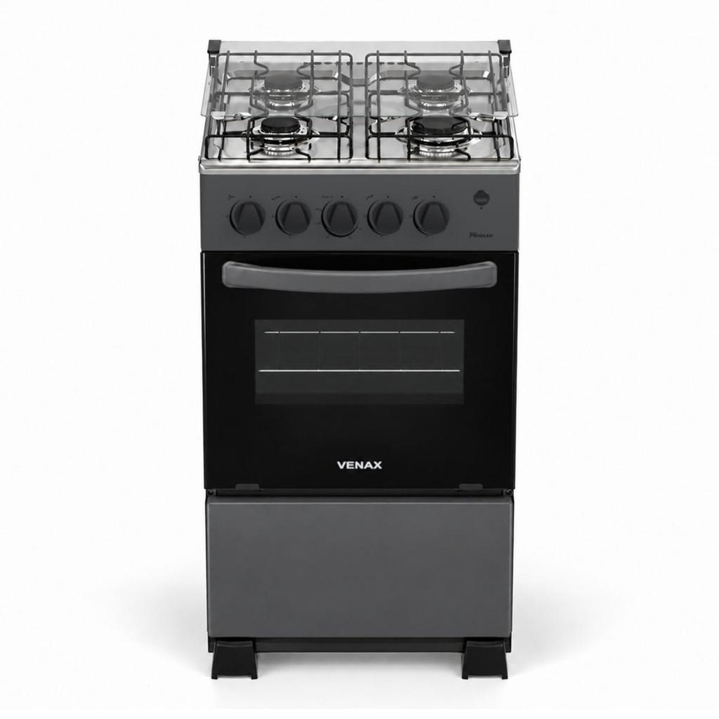 Fogao 4 Bocas Venax Picasso Mesa Inox GIIi Grafite Gas Glp