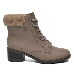 Coturno Feminino Via Marte Napa Peluciado Marrom Claro