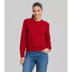 Blusão Feminino Básico Moletom Peluciado Rovitex Vermelho