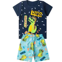 Pijama Infantil Masculino Brilha No Escuro Kappes Azul