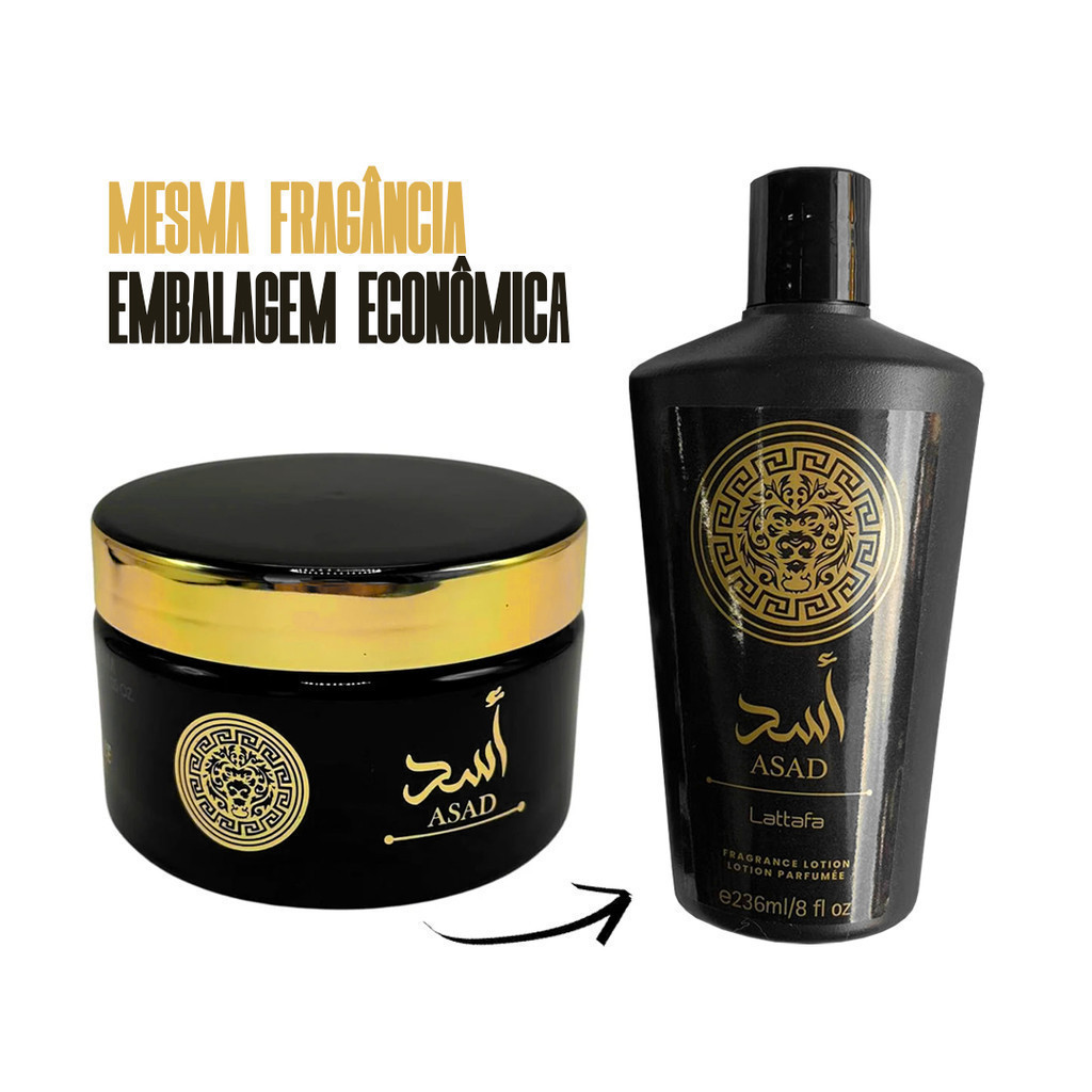 Pasta Asad Concentrada Creme Hidratante Perfumado 236ml Lattafa - Hidratação Profunda com Aroma Marcante e Sofisticado