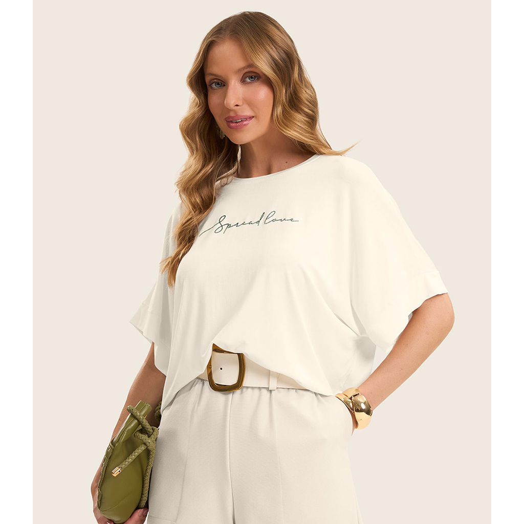 Blusa Feminina em Viscotorcion Rovitex Bege