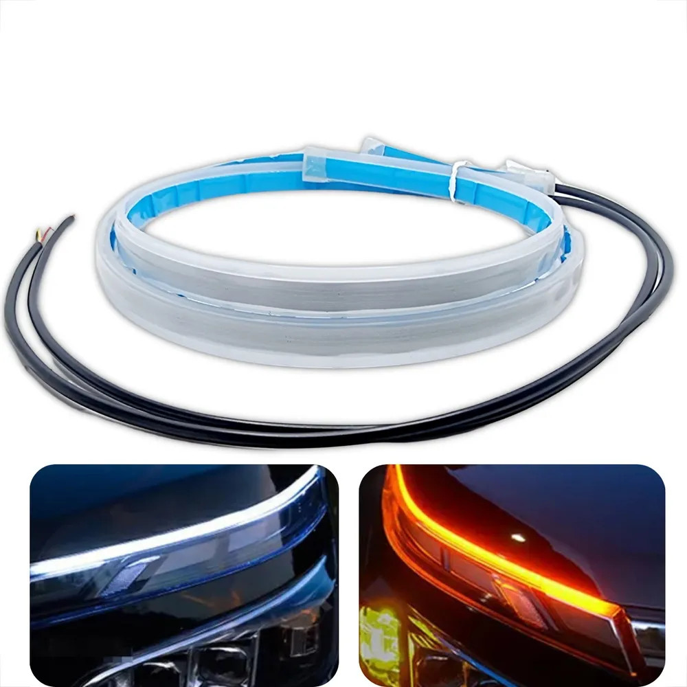 2x Fita Led Automotiva 45cm 12V Seta Sequencial DRL