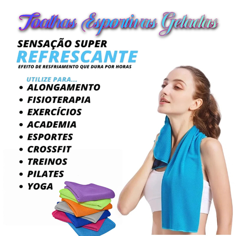 Kit 5/10 Toalhas Esportivas Geladas – Secagem Rápida, Super Absorvente, Ideal Academia Corrida Praia em Oferta na Shopee