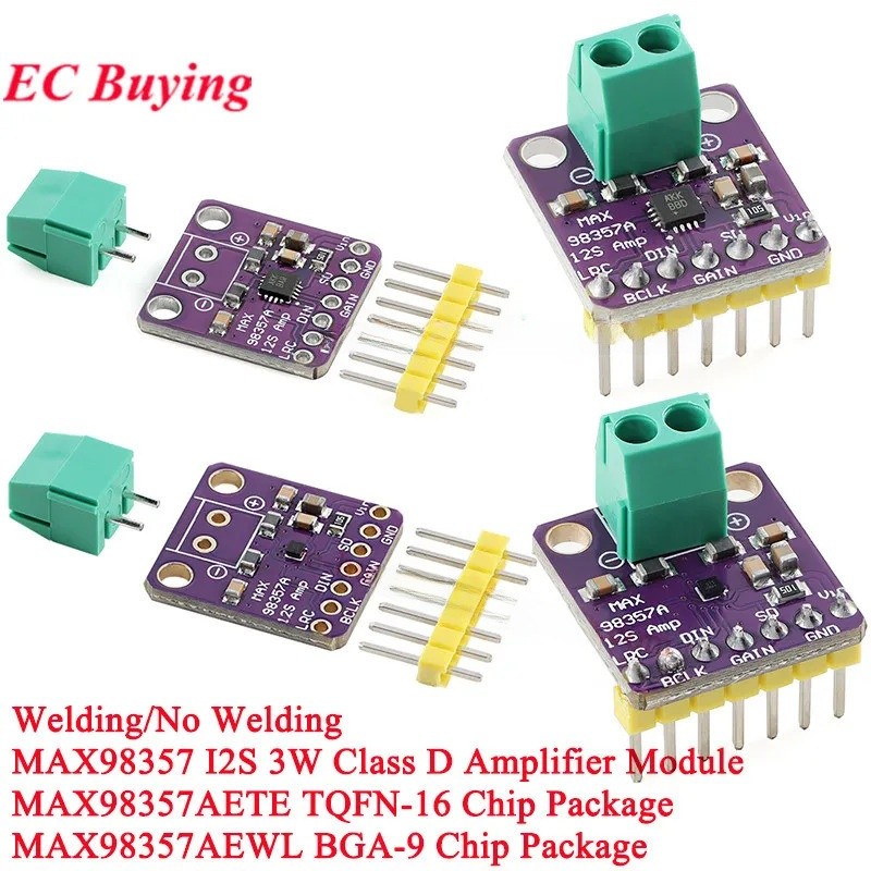 2 Pces/1pc MAX98357 I2S 3W Classe D Amplificador Breakout Interface DAC Módulo Decodificador Placa De Áudio Sem Filtro P