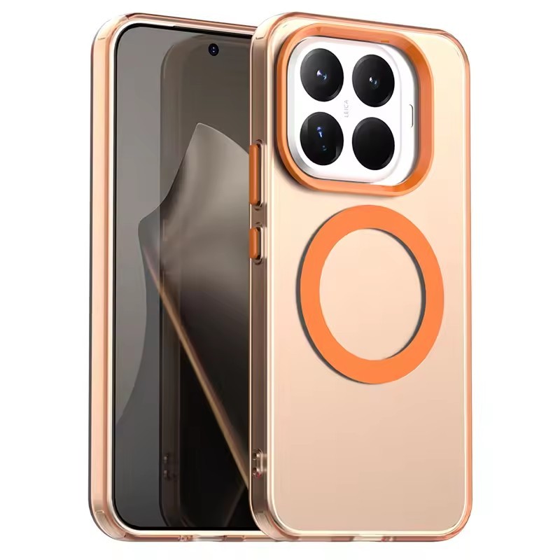Para Xiaomi 15T Pro Caso Magnético De Carregamento Sem Fio Translúcido Capa Mi15 T 15Tpro Doces Pára-Choques Escudo