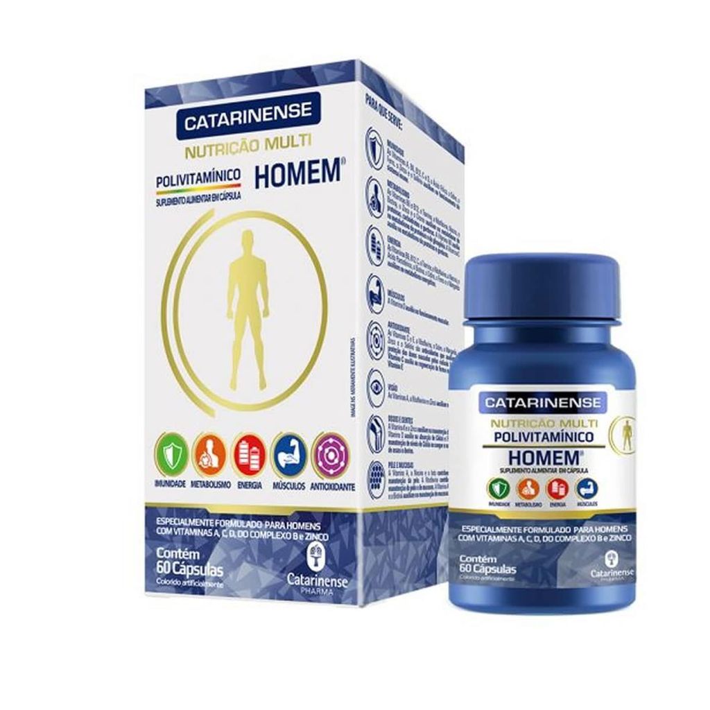 Multi Polivitaminico Homem - 60 Cápsulas - Catarinense Nutrição em Oferta na Shopee