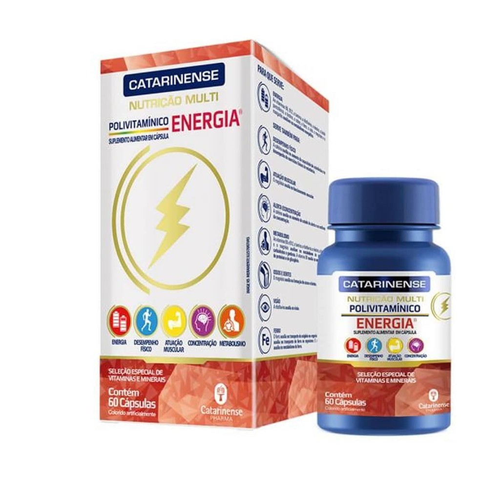 Multi Polivitaminico Energia - 60 Cápsulas - Catarinense Nutrição em Oferta na Shopee