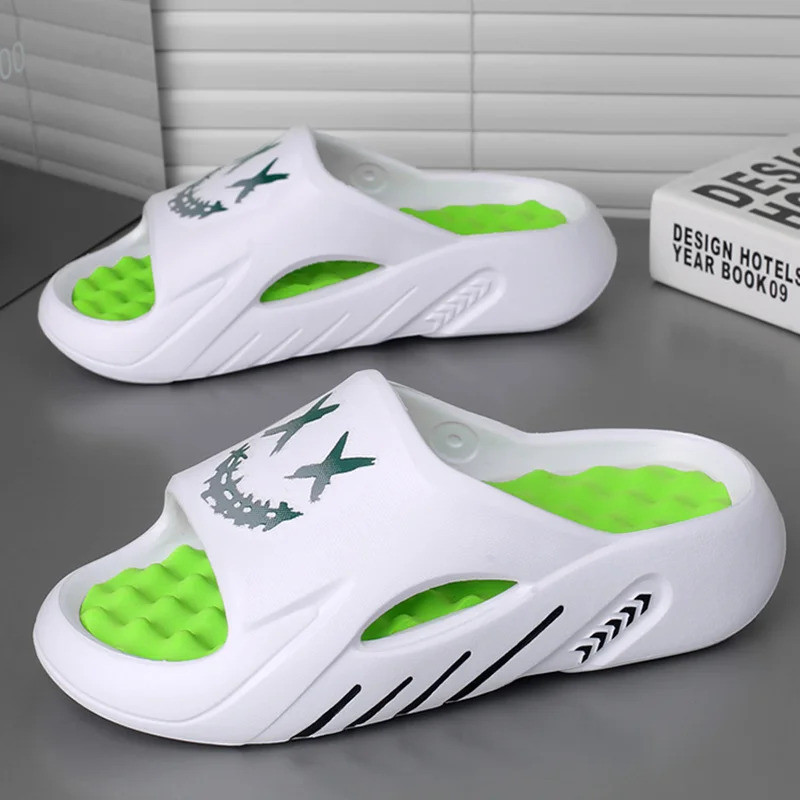 2025 Moda Masculina De Sola Grossa Praia Chinelos Casuais Massagem Confortável Antiderrapante anti-odor Durável De EVA T em Oferta na Shopee