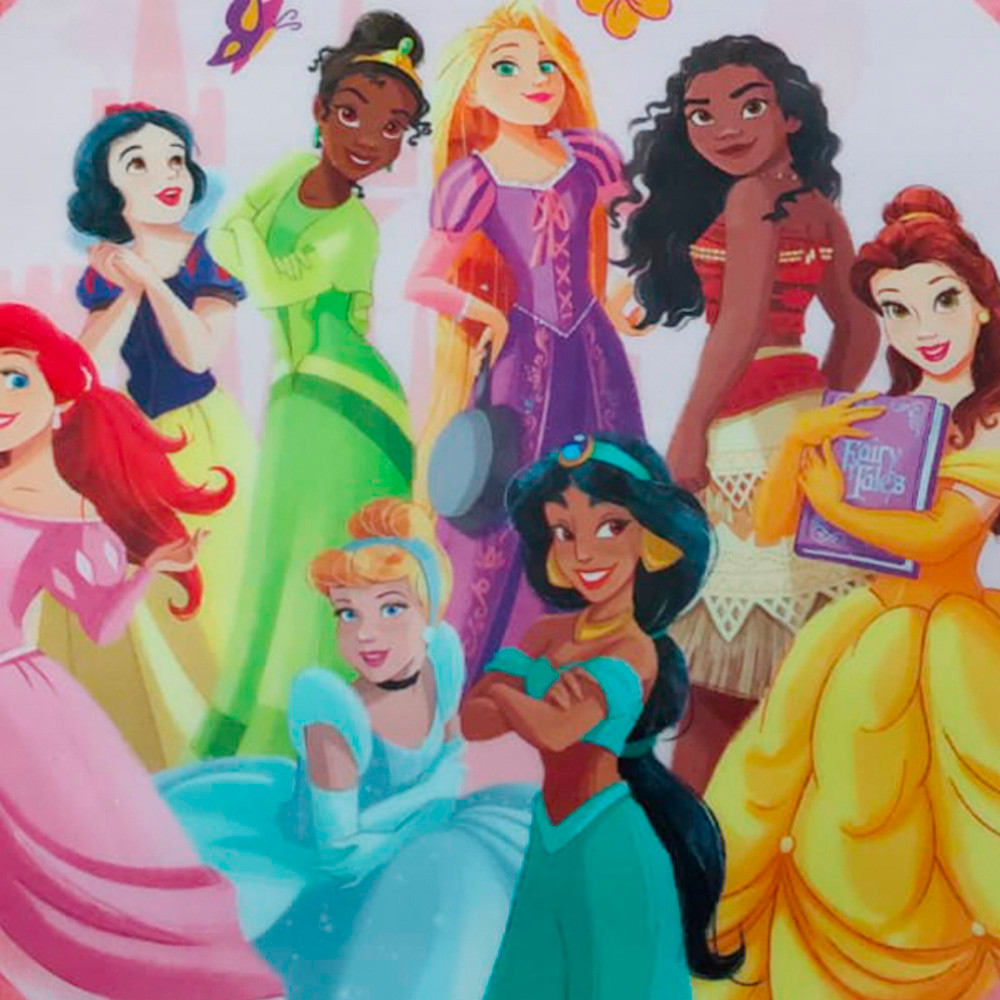 Detalhes do Kit 4 Pratos Rasos Infantil Disney Princesas Melamine 20cm