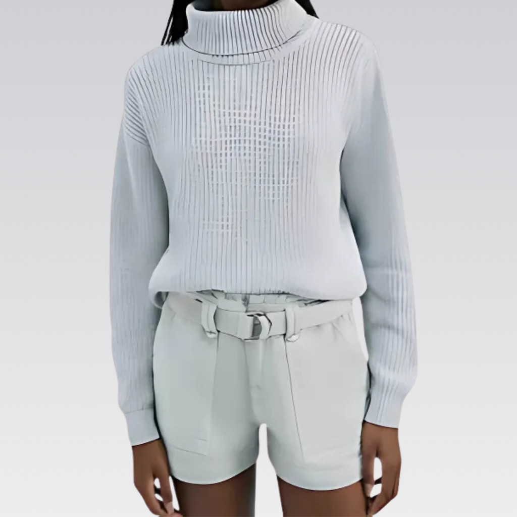 Blusão Feminino Em Tricô Com Gola Alta Hering Original