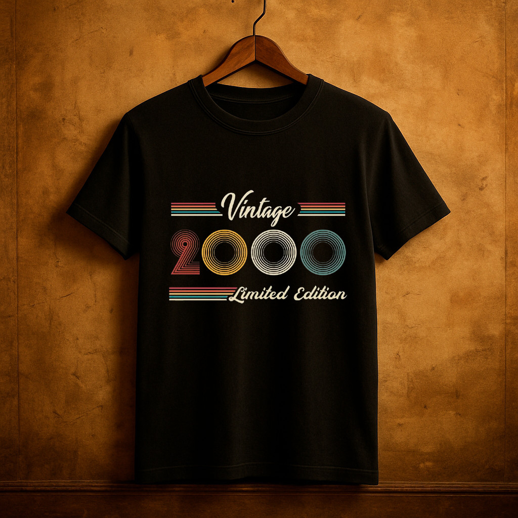 Camiseta Tshirt Vintage 2000 Básica Confortável Estilo Retrô personalizada Unissex Dia dos Pais
