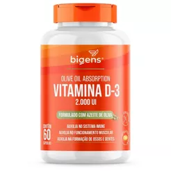 Vitamina D3 2000ui Azeite de Oliva - 60 Cápsulas - Bigens