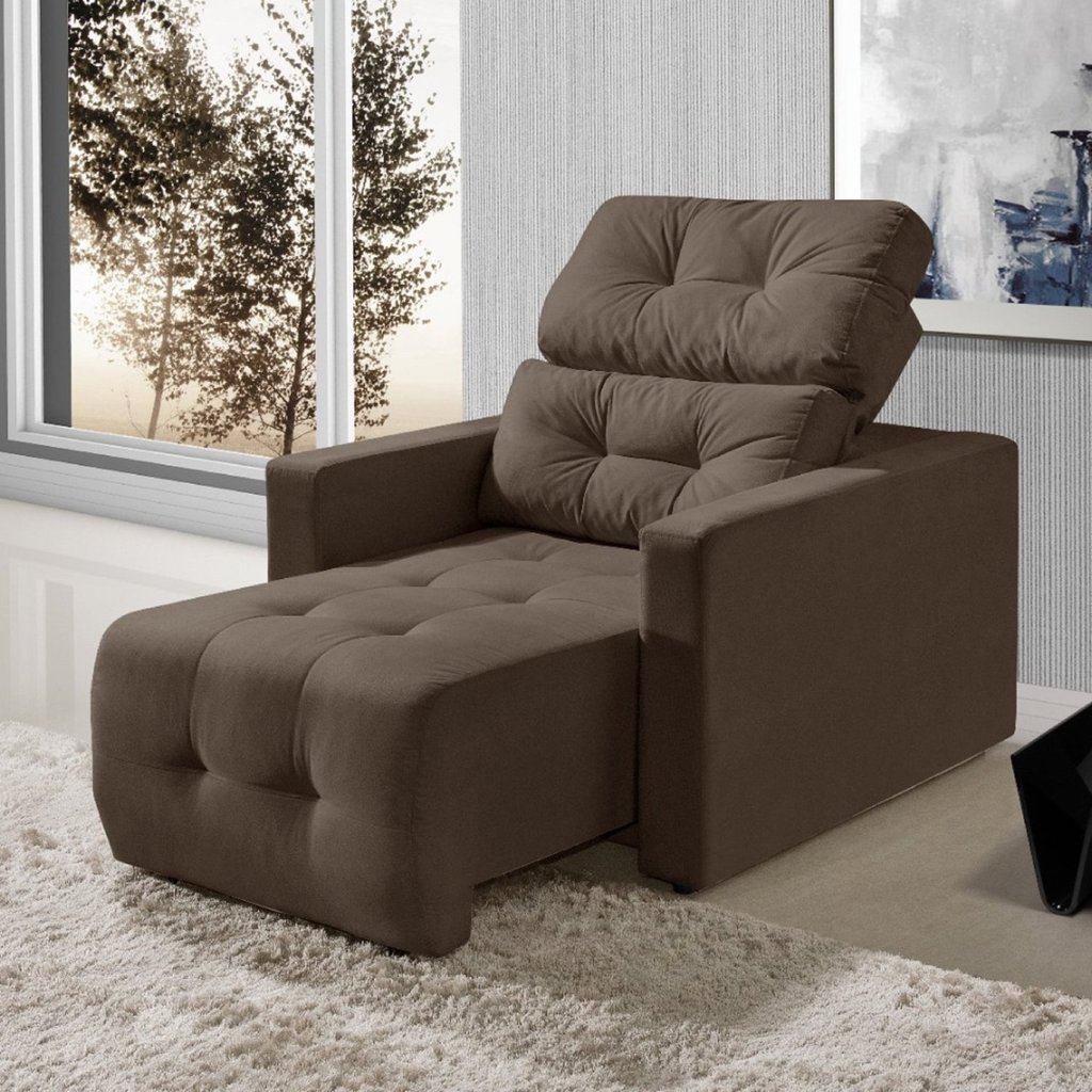 Poltrona Retrátil Reclinável Alba Yescasa Marrom em Oferta na Shopee