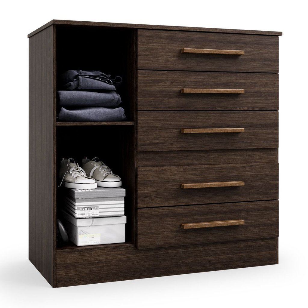 Detalhes do Cômoda para Quarto 1 Porta 5 Gavetas Advantage