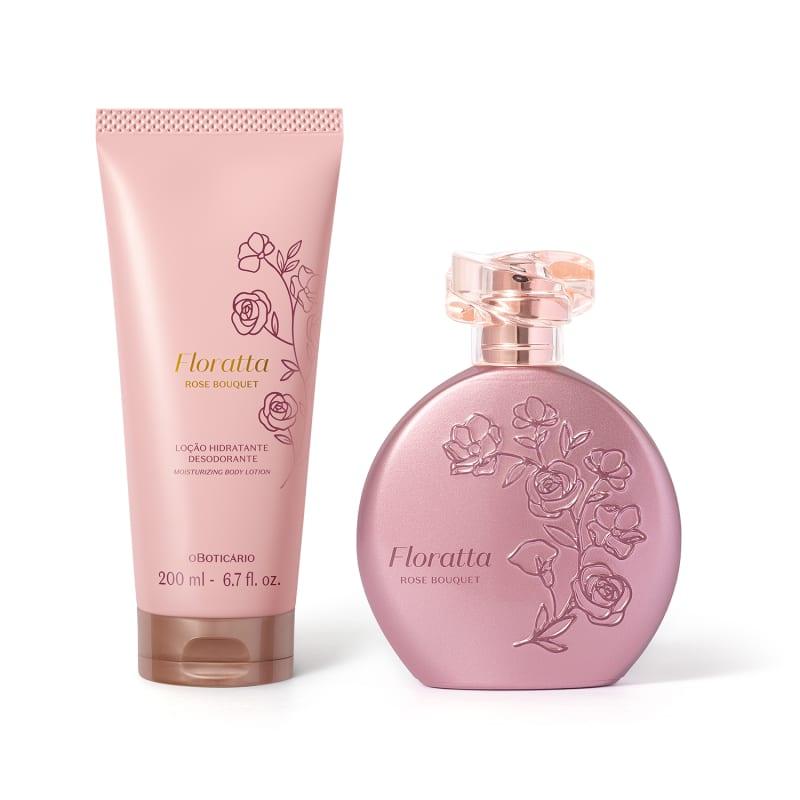 Kit Perfume O Boticário Floratta Rose Bouquet Desodorante Colônia 75ml + Loção Hidratante perfumado Corporal 200ml