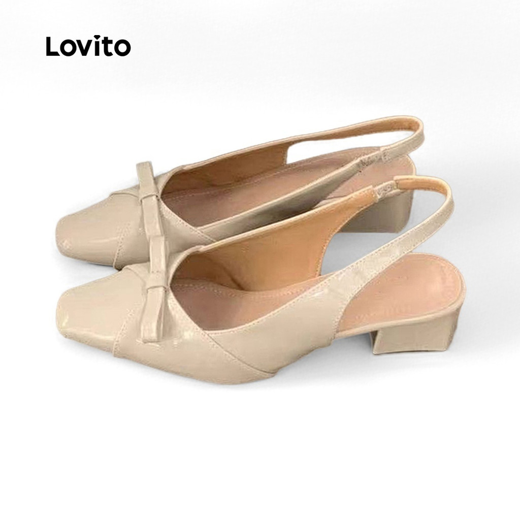 Lovito Saltos Elegantes com Laço Simples Clássicos e Versáteis Saltos Bege para Todas As M++estivas LFA87068 em Oferta na Shopee
