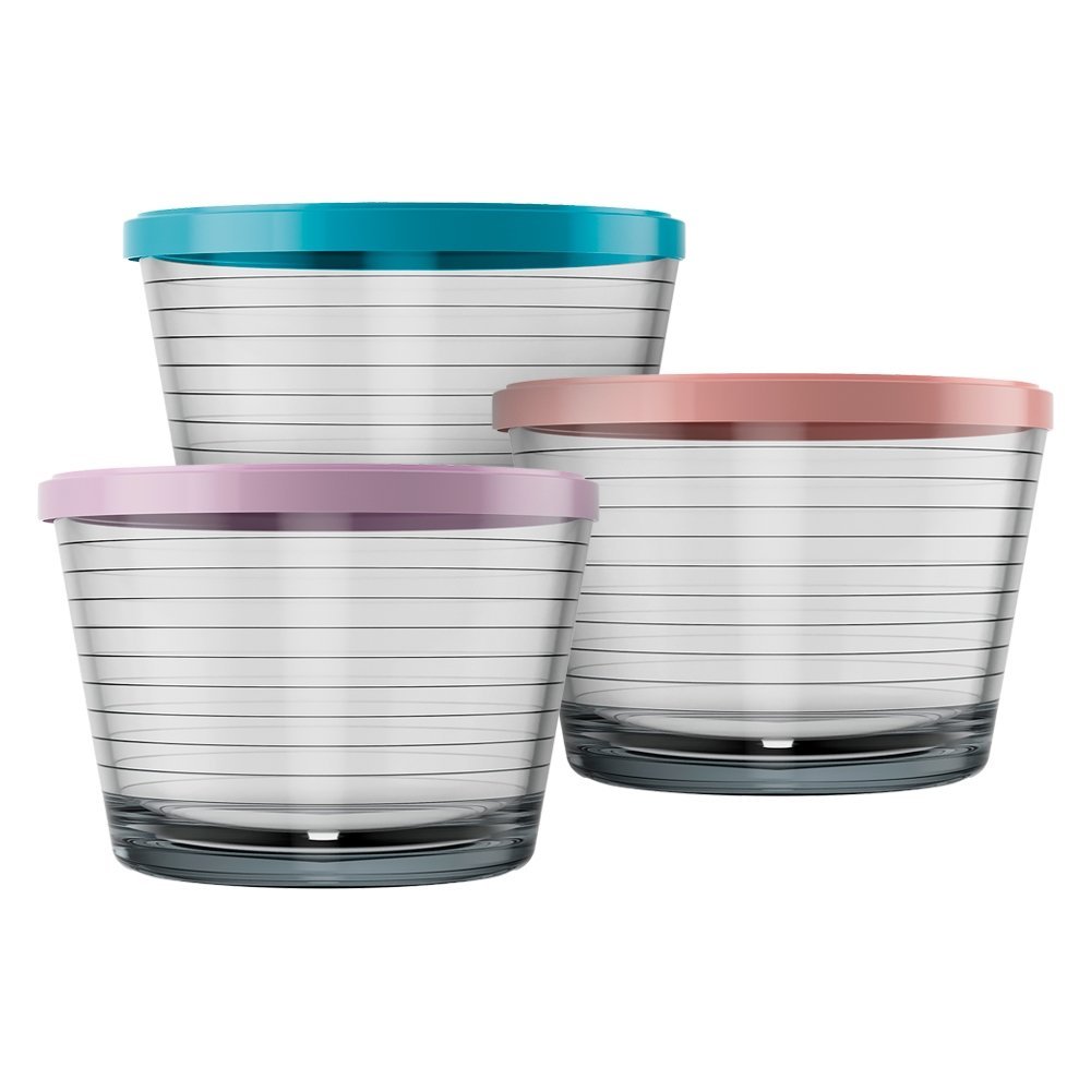 Tigela Nadir Ginga Com Tampa 350ml - Embalagem com 12 Unidades em Oferta na Shopee