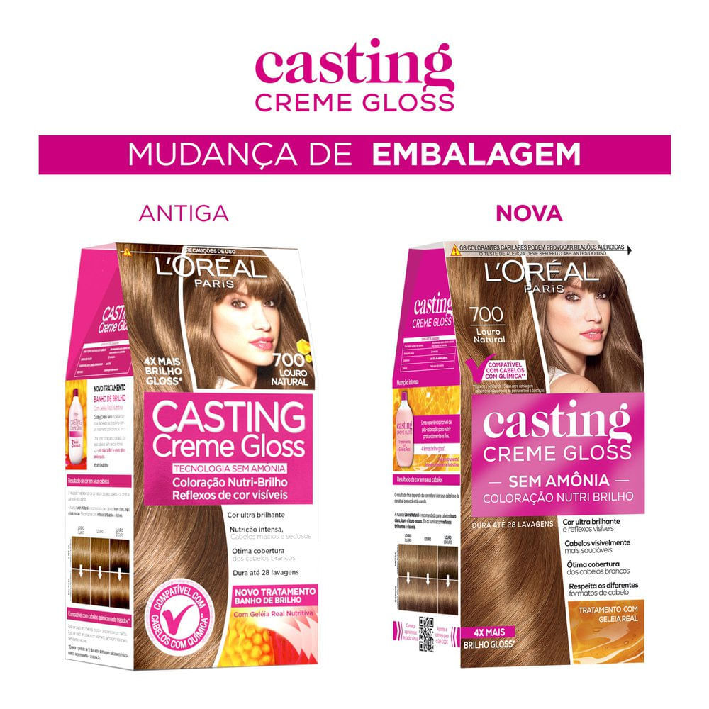 Detalhes do Tintura Casting Creme Gloss L'oréal Paris 700 Louro Natural