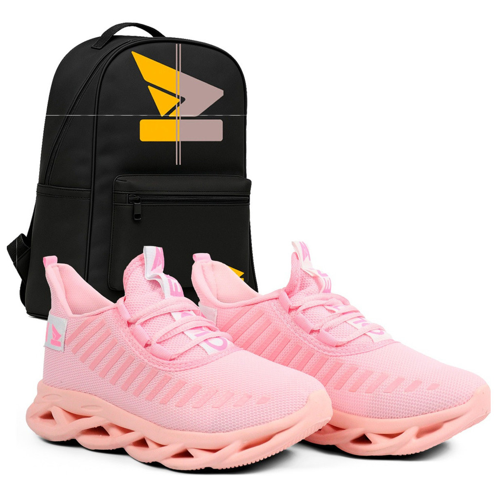 Kit Mochilha e Tenis Feminino Esportivo Macio Leve Academia Crossfit Corrida Caminhada Para Treino