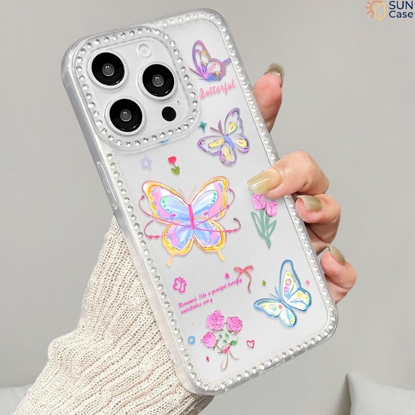 Capinha Para iPhone 15 14 13 12 11 XR Pro Capa Ce Celular Normal Com Diamante Glitter Transparente SZK 1002