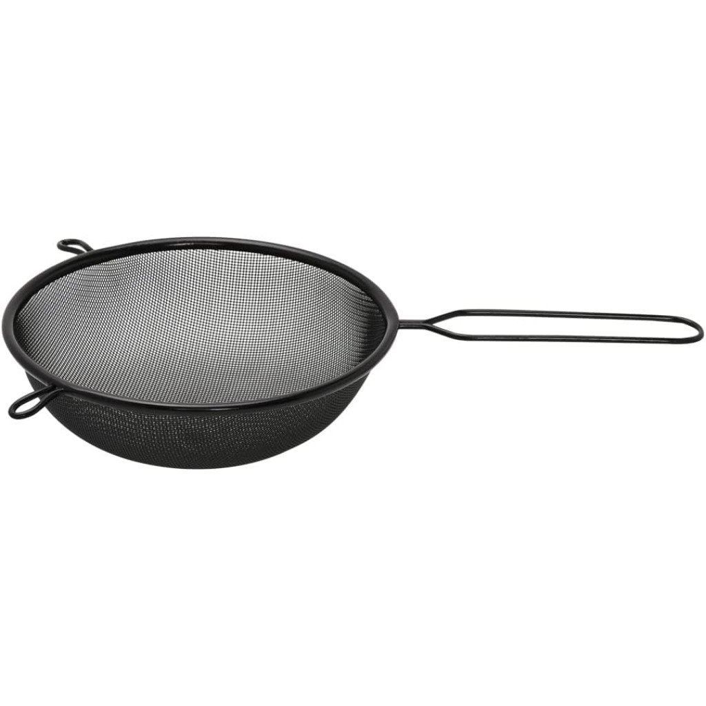 Peneira Aço Inox 18cm Preta Mimo Style Black Peneira de Alta Qualidade Para Farinha Sucos Cozinha