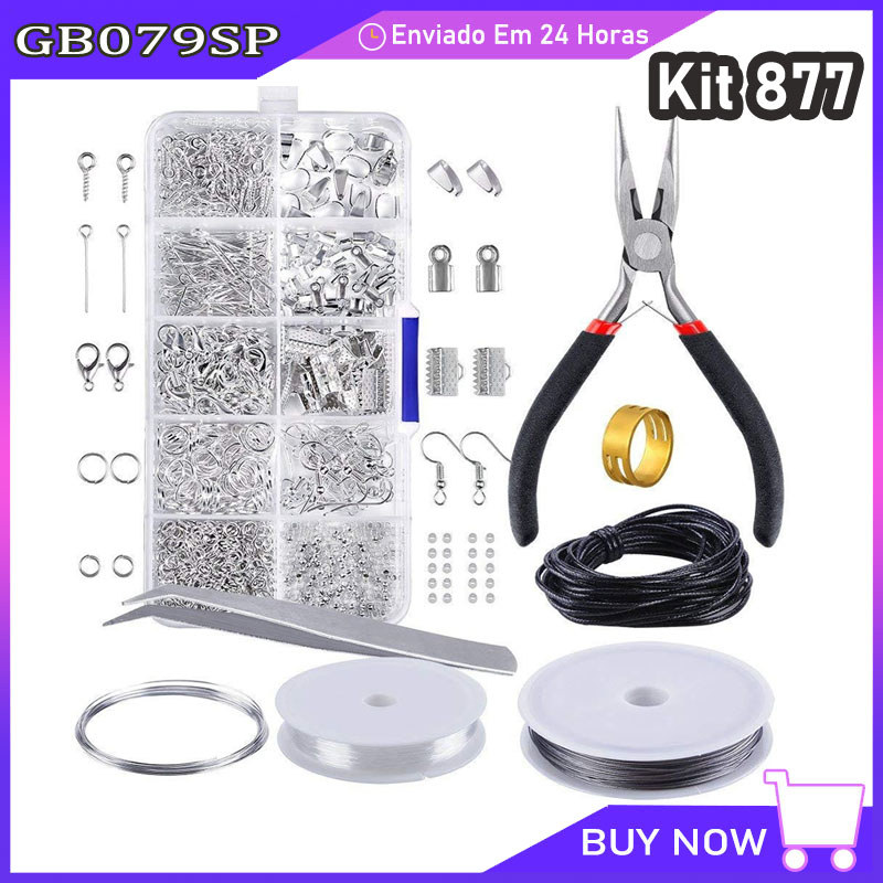 Kit 877 Pcs Bijuterias Para Fazer Jóia Diy Com Alicate Pinça em Oferta na Shopee