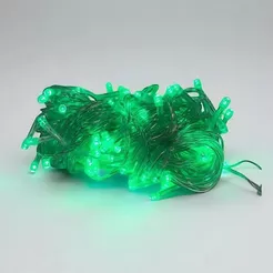 Cordão de LED Pisca Pisca Luz Verde com Fio Transparente 100 Leds de 8 Funções - 10m - 1 unidade - Rizzo