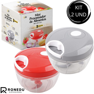 KIT 1 e 2 Mini Processador Triturador de Alimento Manual Utensílio Cozinha  500 ml -123 UTIL em Oferta na Shopee