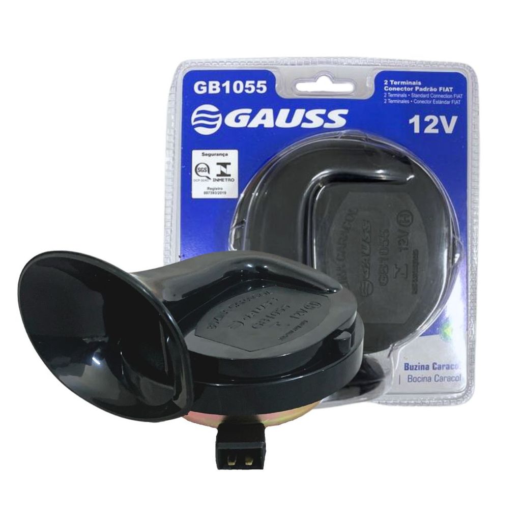 Buzina Caracol Para Fiat Grand Siena 2017 a 2024 110dB Com Suporte Buzina Grand Siena Gauss GB1055
