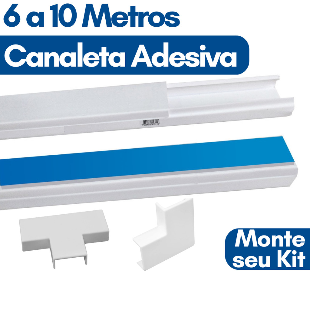 Canaleta para Fio Organizadora de Cabo 6 a 10 Metro Canaleta Adesiva Esconde Cabo Conector Emenda em Oferta na Shopee